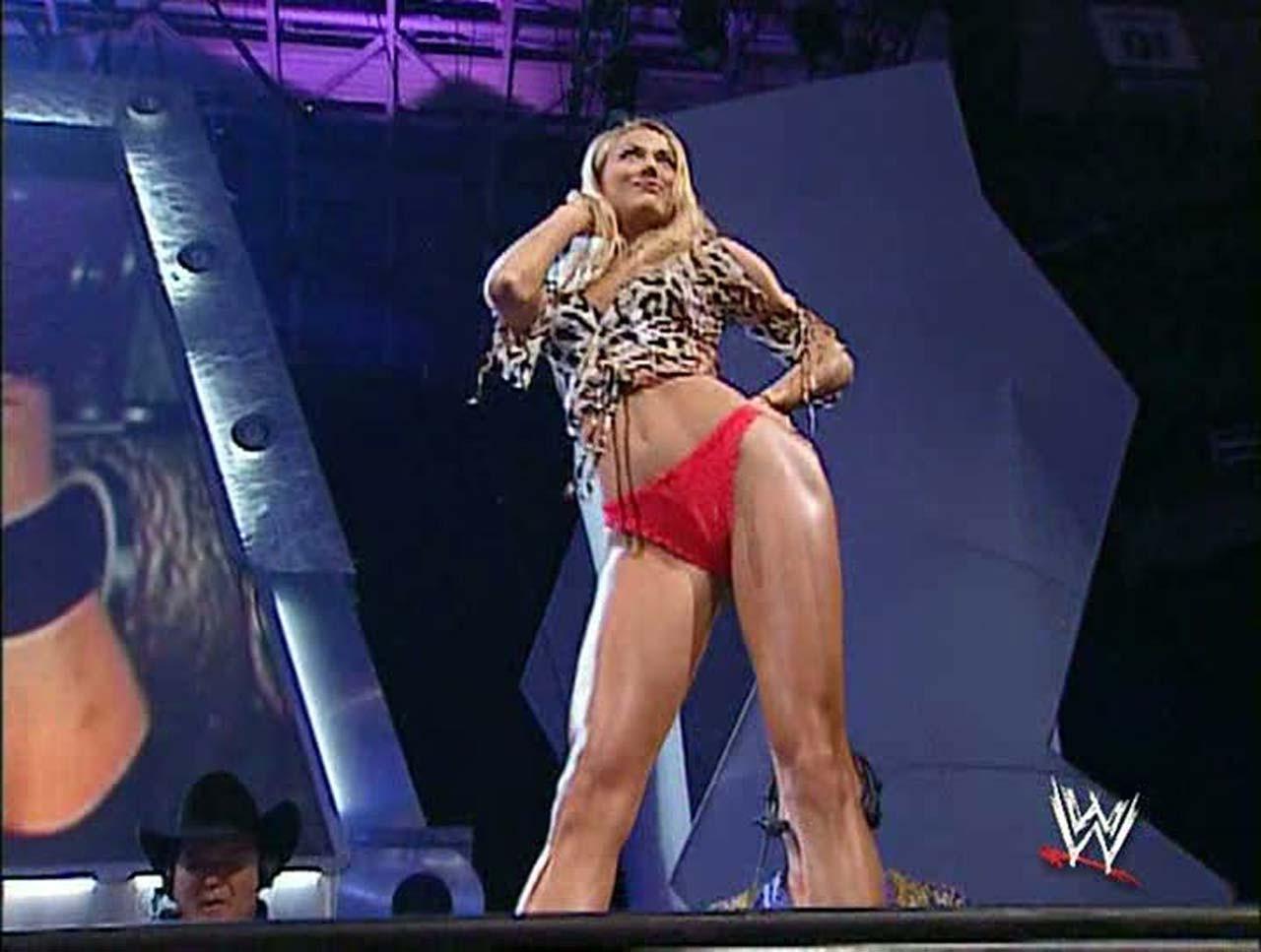 16P Stacy Keibler exposing fucking sexy body and hot ass in thong on stage