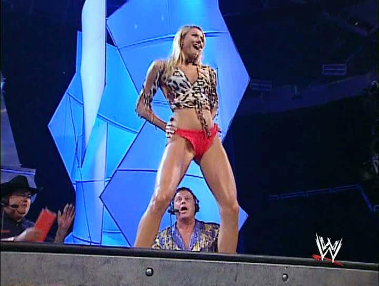 16P Stacy Keibler exposing fucking sexy body and hot ass in thong on stage