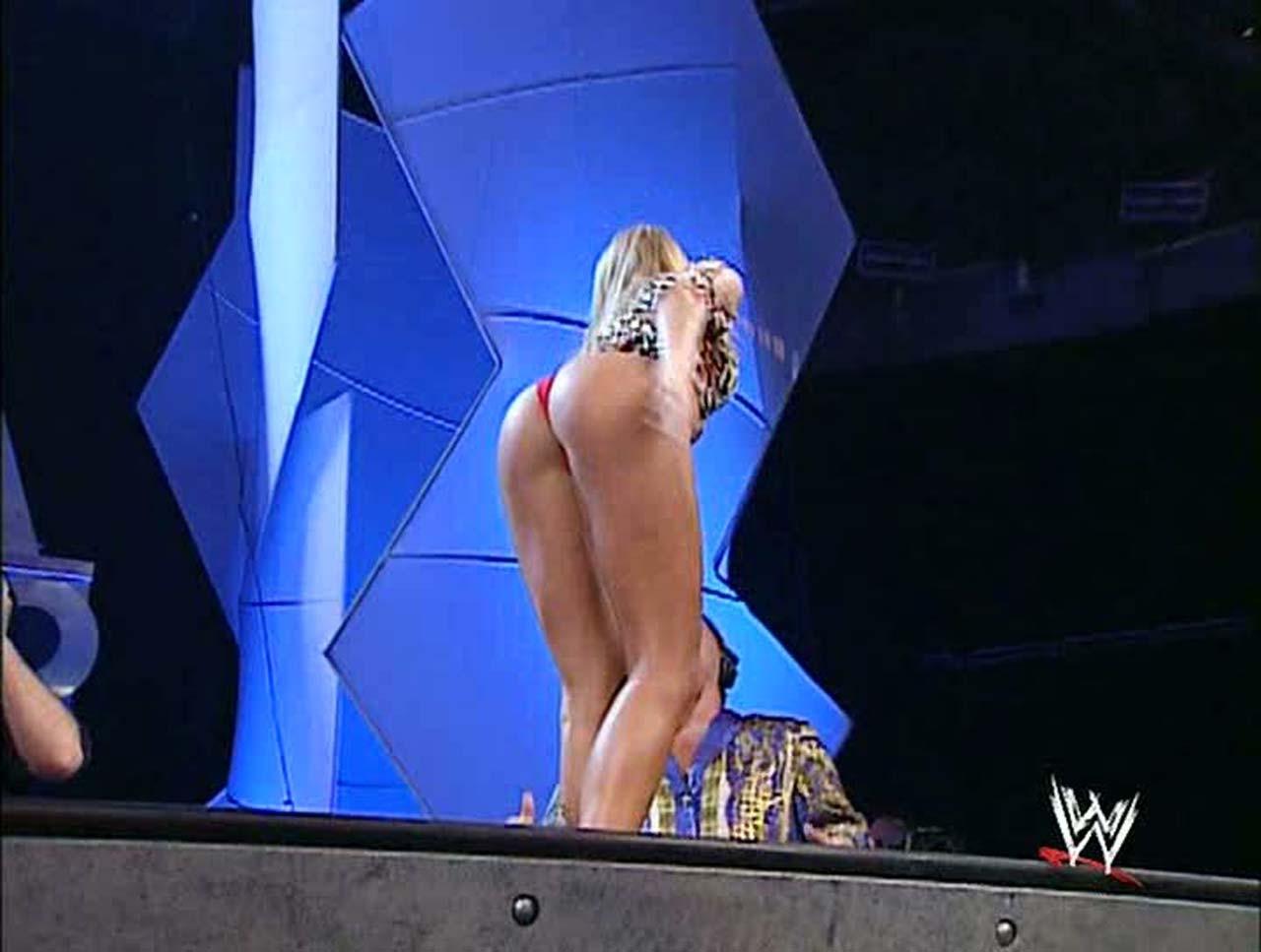 16P Stacy Keibler exposing fucking sexy body and hot ass in thong on stage