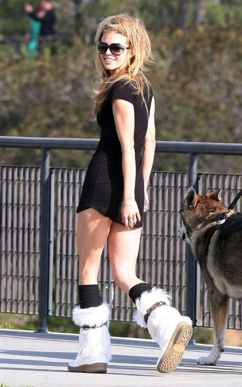 16P AnnaLynne McCord showing her thong in black see thru shorts paparazzi shoots