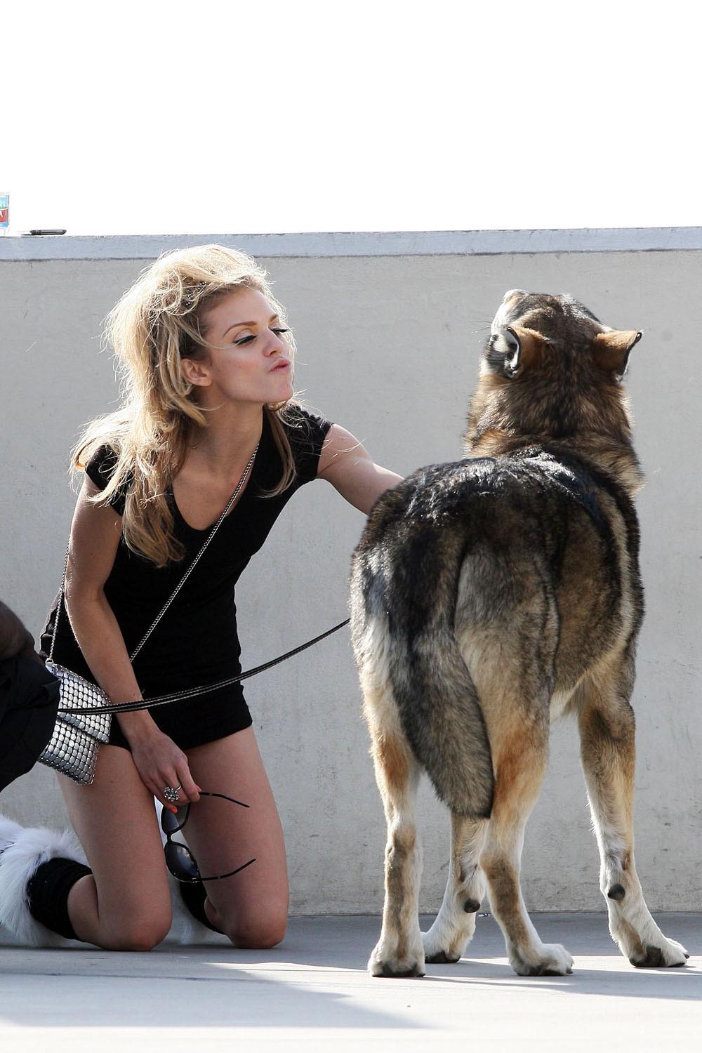 16P AnnaLynne McCord showing her ass in thong  c-thru dress on 90210 set