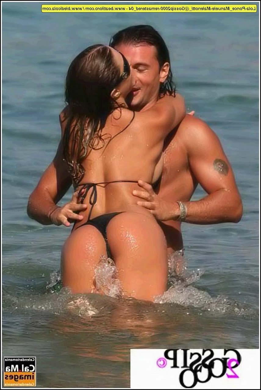 10P Lola Ponce showing her nice ass in thong and sexy in bikini on beach paparazzi s