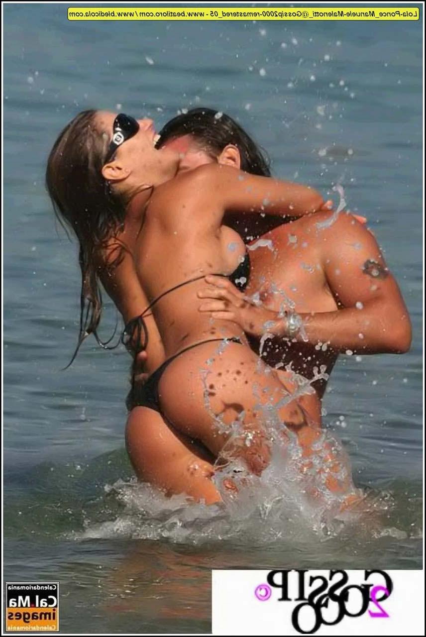 10P Lola Ponce showing her nice ass in thong and sexy in bikini on beach paparazzi s