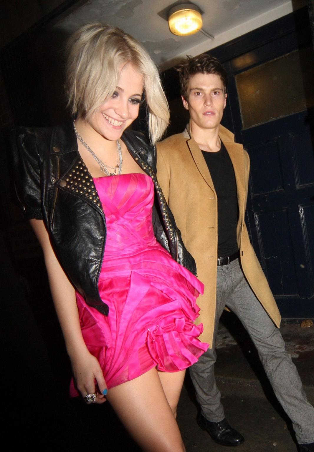 16P Pixie Lott upskirt while heading to her birthday party at Club Movida