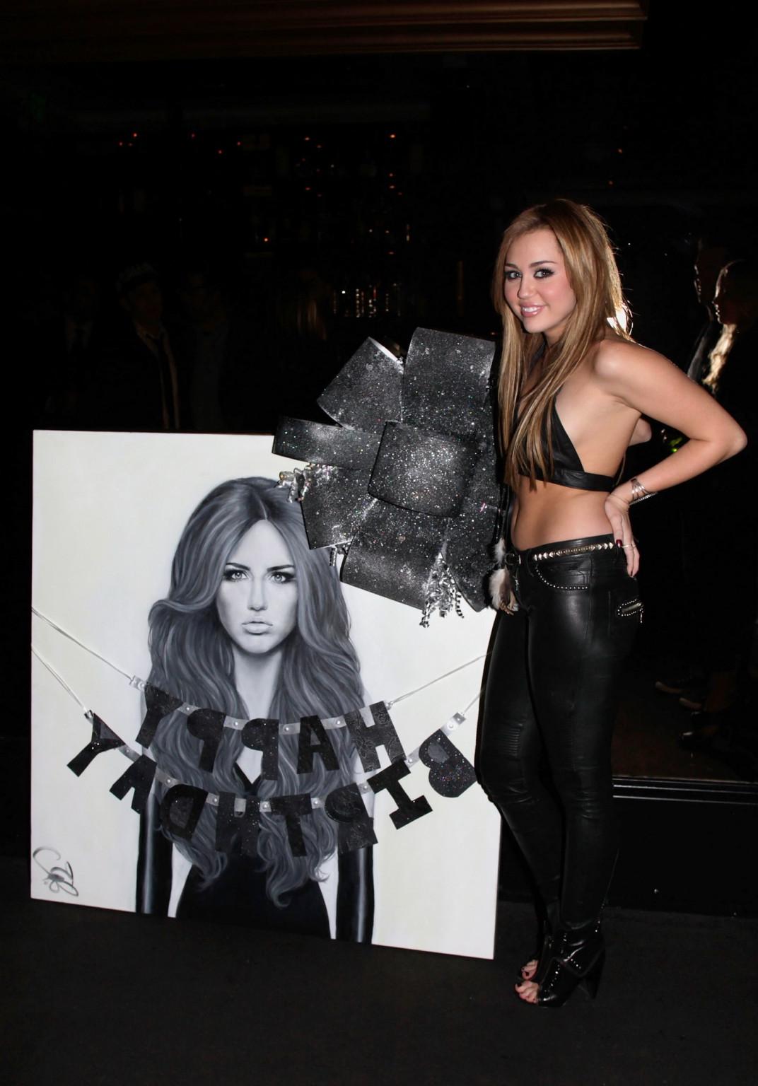 16P Miley Cyrus in see-through dress shooting the Big Bang music video