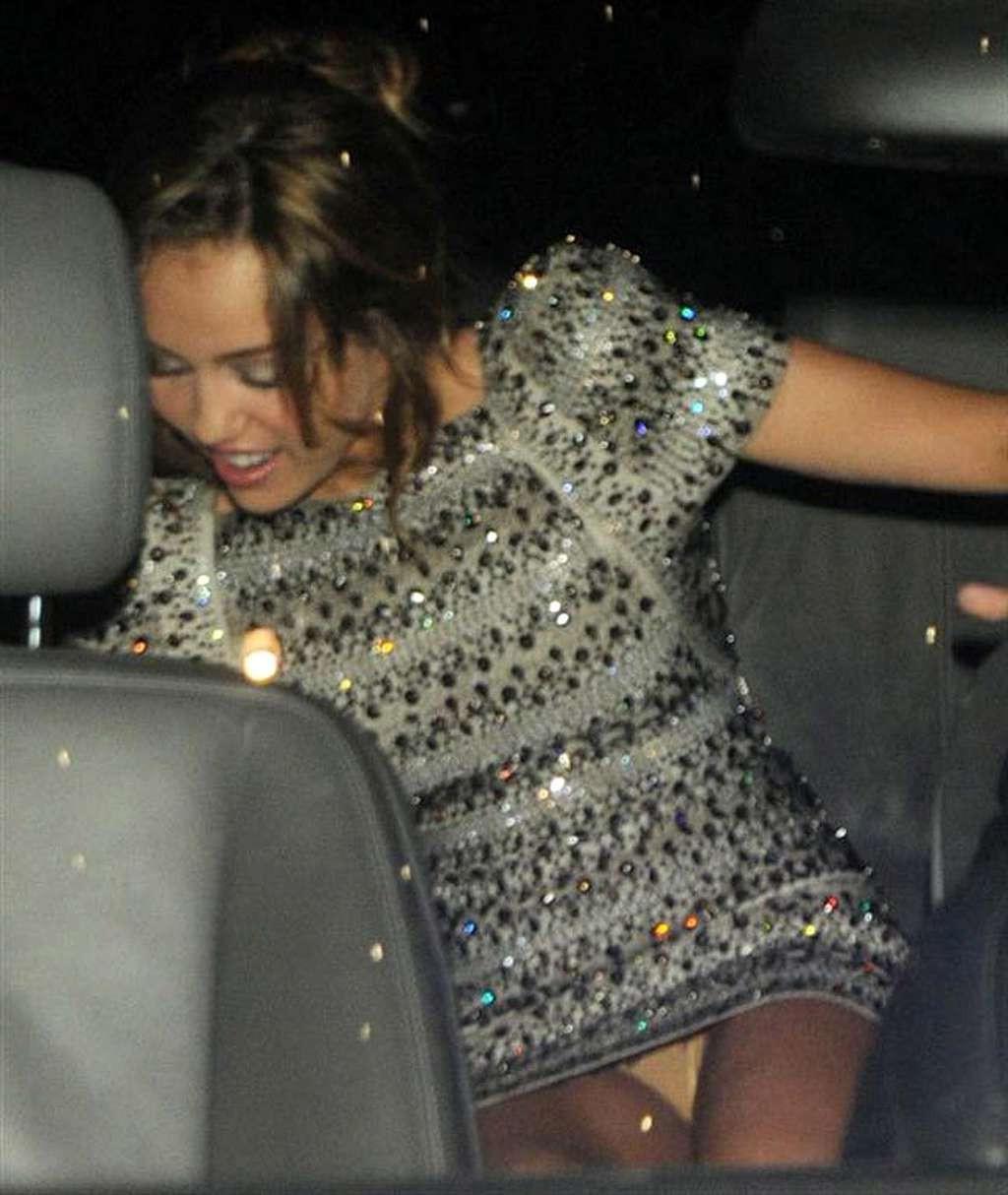 10P Miley Cyrus celebrate 18th birthday and flashing her panties upskirt and side bo