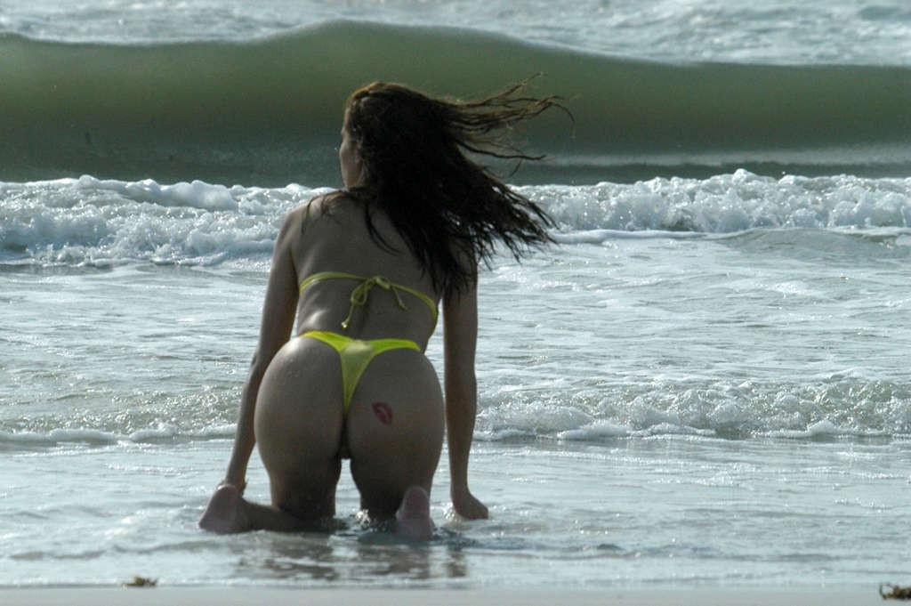 16P Francine Fournier exposing her big tits and posing in thong
