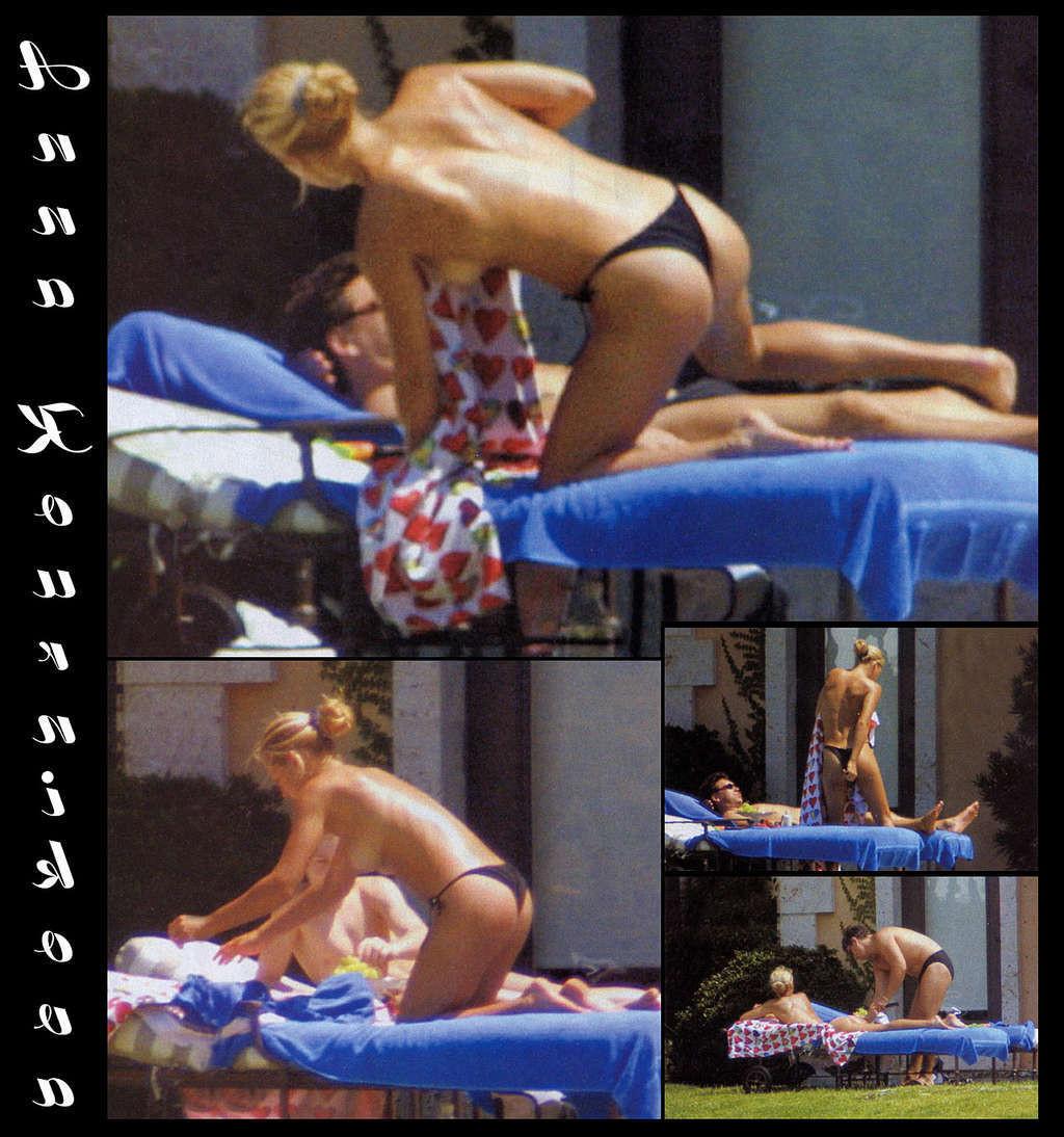 10P Anna Kournikova showing her tits and ass in thong paparazzi shoots