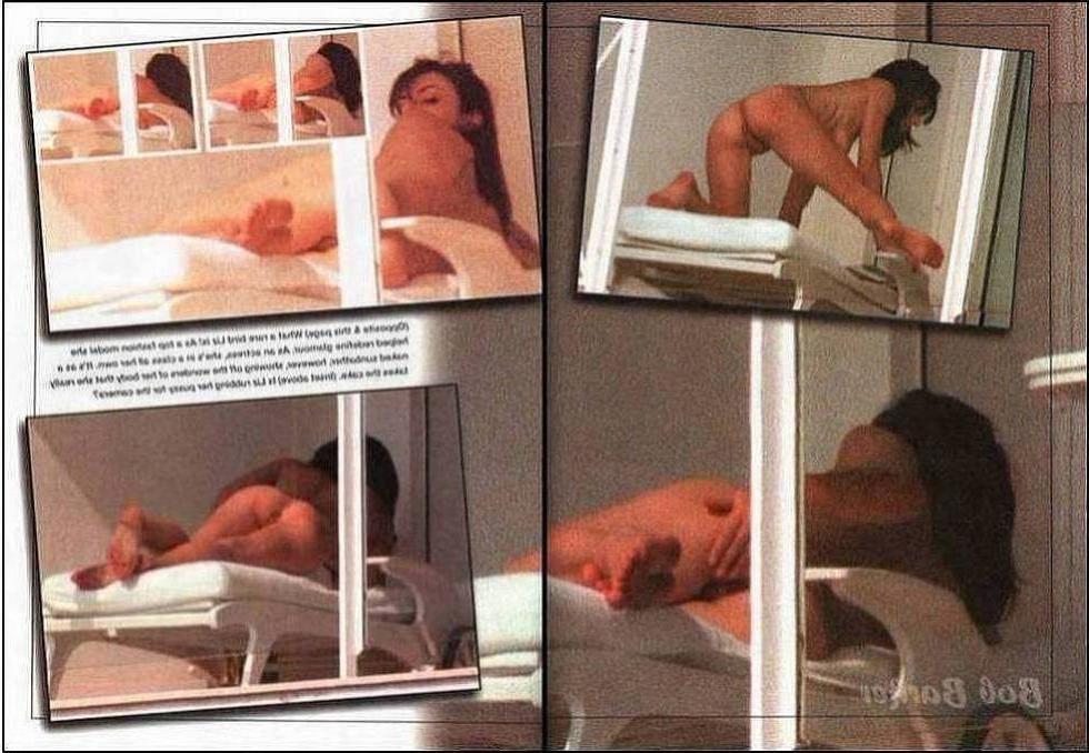 15P sexy British milf Liz Hurley caught going comando