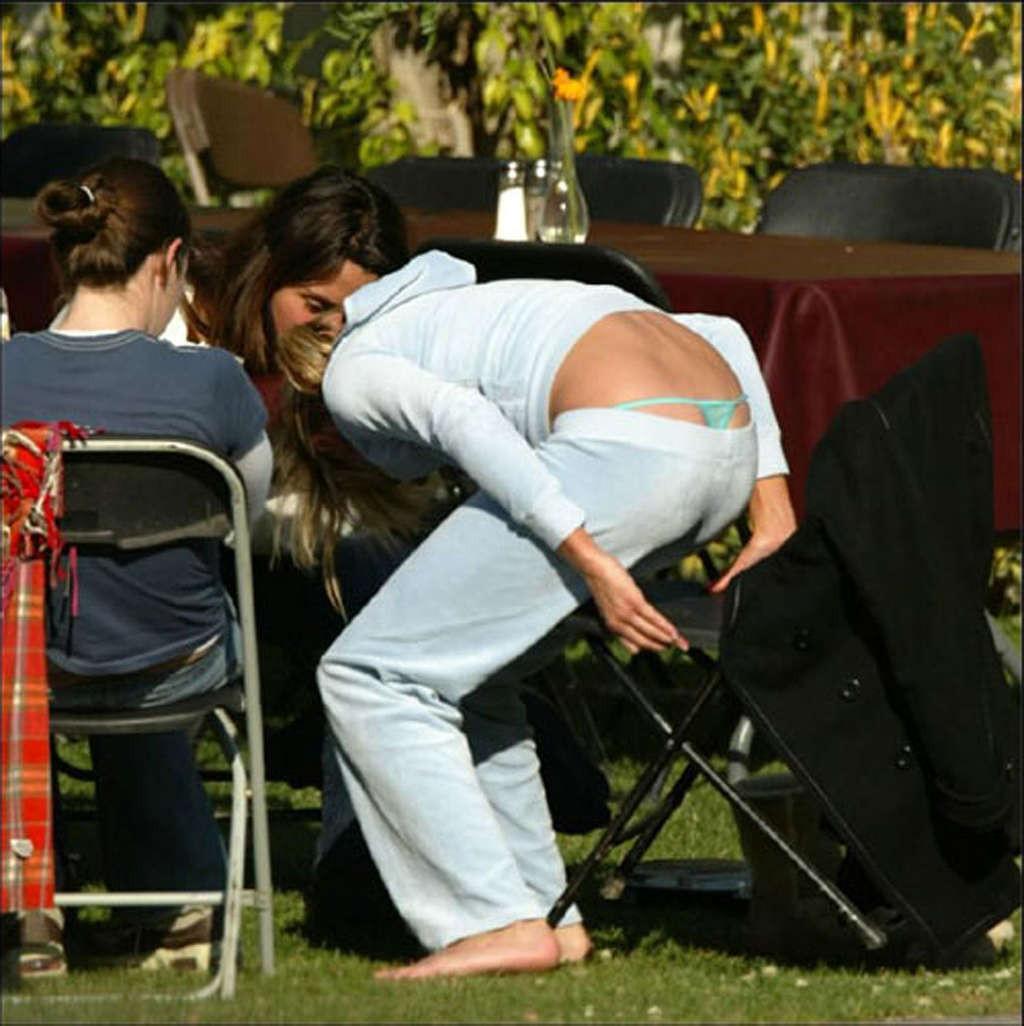 10P Cameron Diaz exposing her nice tits on beach and ass in green thong paparazzi pi