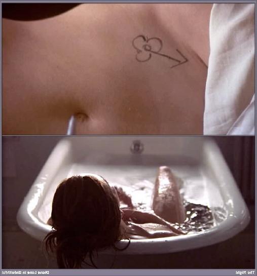 5P actress Diane Lane bathing with a glass of wine