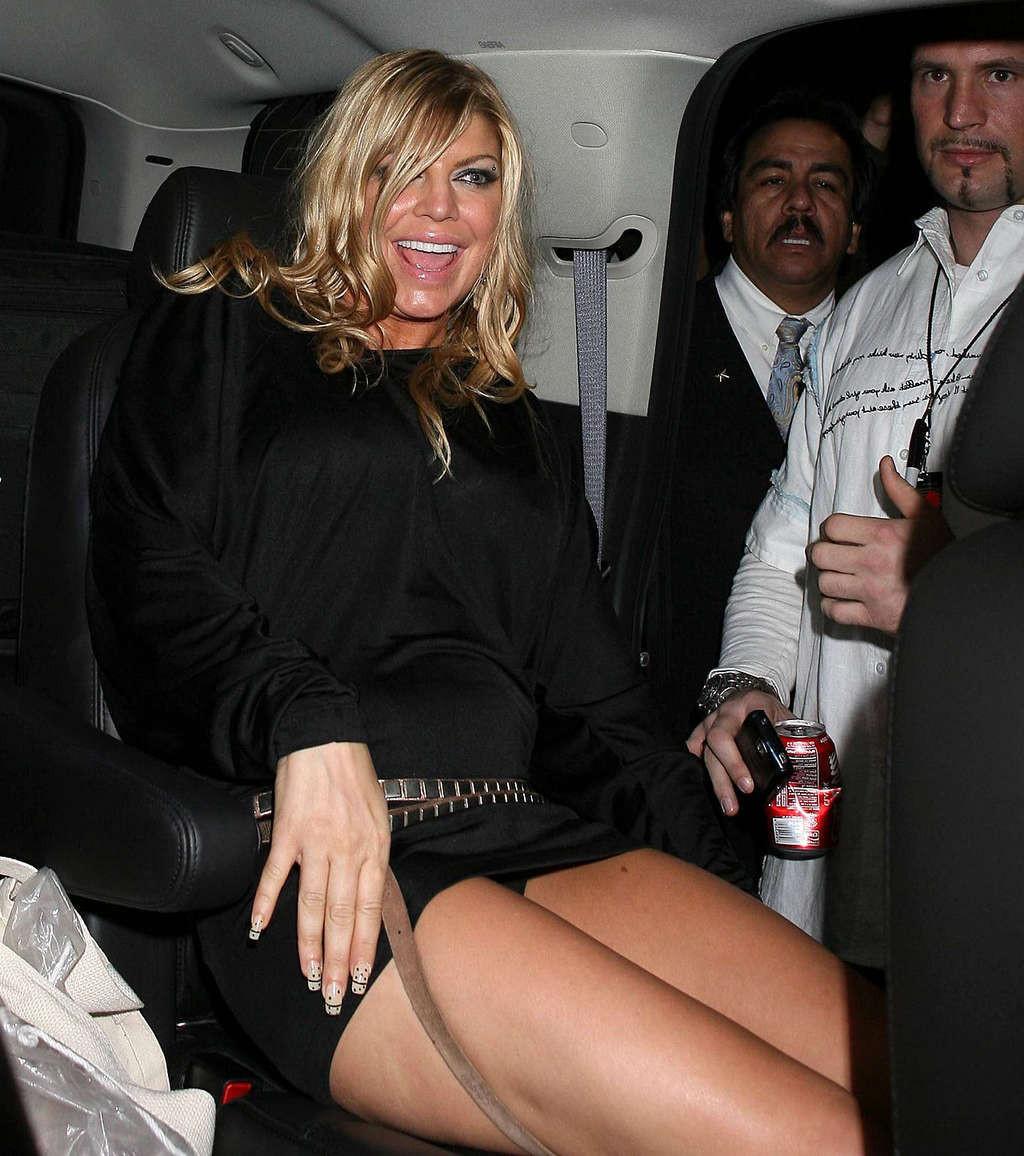 10P Stacey Ferguson exposing ass in thong in see thru and leggy on stage