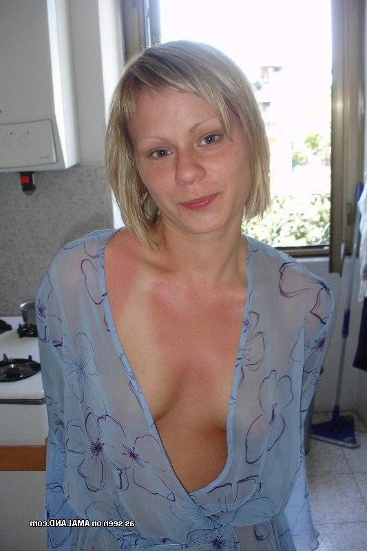 10P Collection of a slim blonde wife posing at home