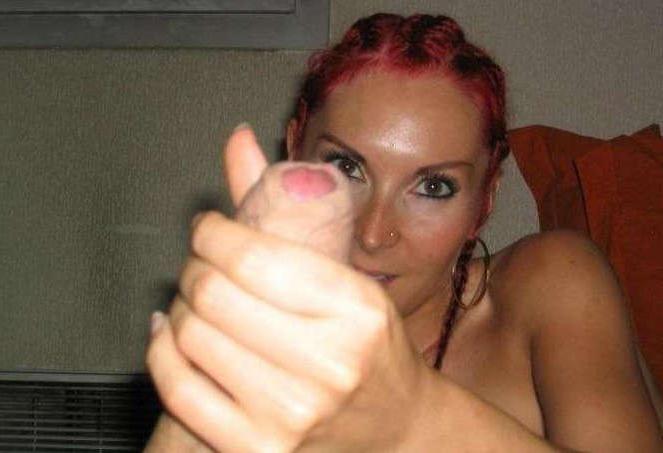 15P Pictures of a fake redhead wife sucking on hard dick