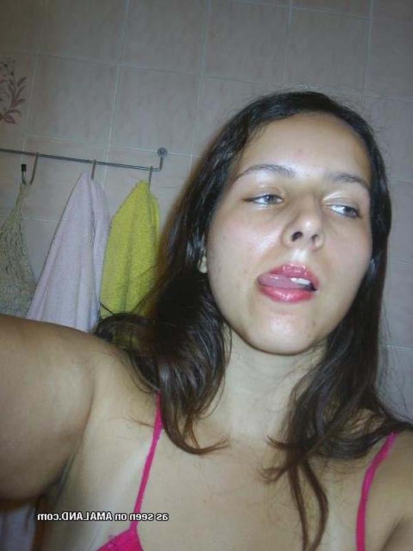 16P Pictures of a busty housewife cupping her nice full breasts