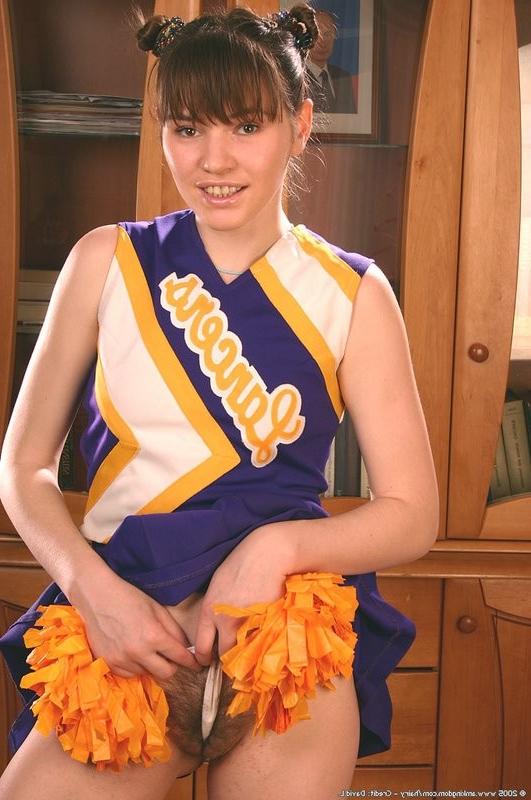 15P naughty cheergirl shows off her pom poms