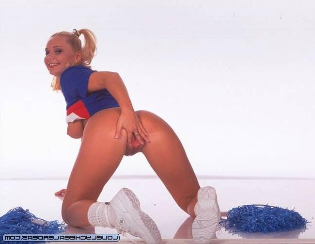 15P Pig tailed Cheerleader Anita showing her huge jugs