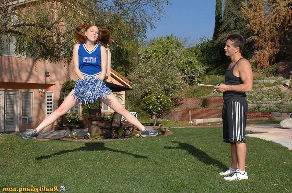 16P Cute redhead cheerleader screwing the coach