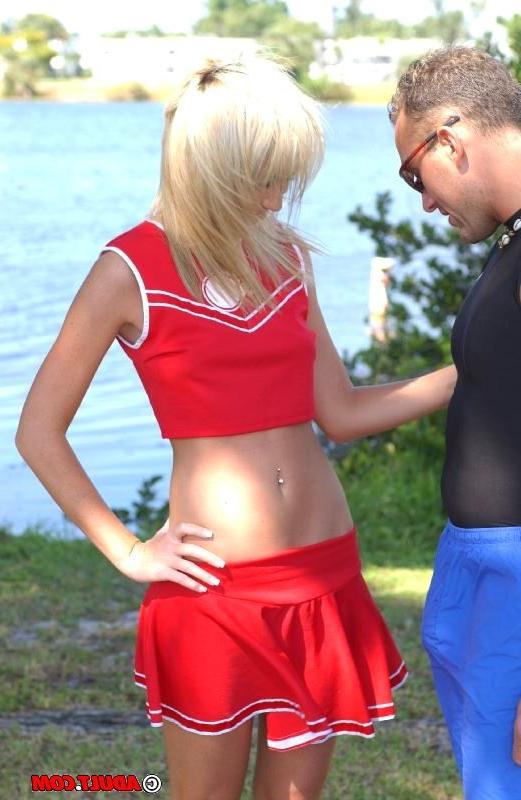 16P filthy cheerleader swallows fresh load of cum