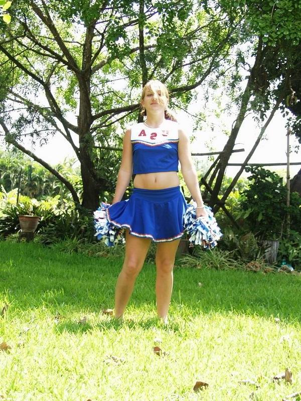 16P Mature cheerleader fingering her wet juicy pussy