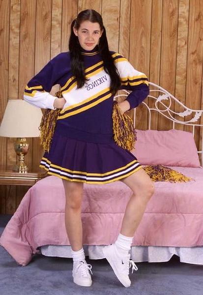 18P naughty pig tailed cheerleader spreading snatch