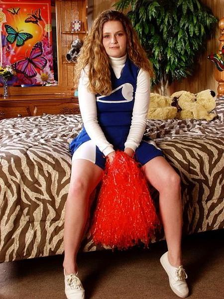 18P foxy red headed cheerleader strips and spreads