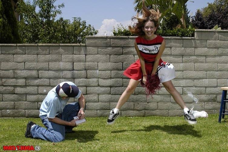 17P Lovely cheerleader sucking and fucking a massive cock