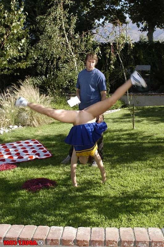 17P Beautiful young redhead cheerleader fucks well to join the squad