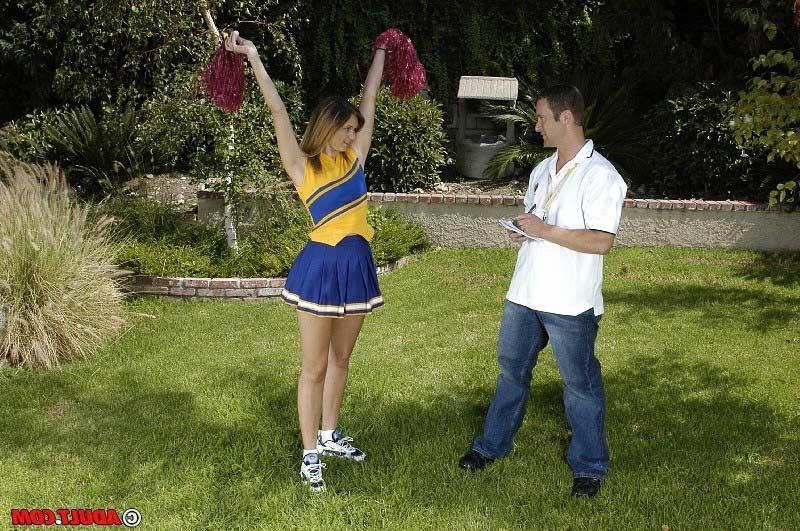 17P Yummy blonde cheerleader gets hard drilled with massive cock