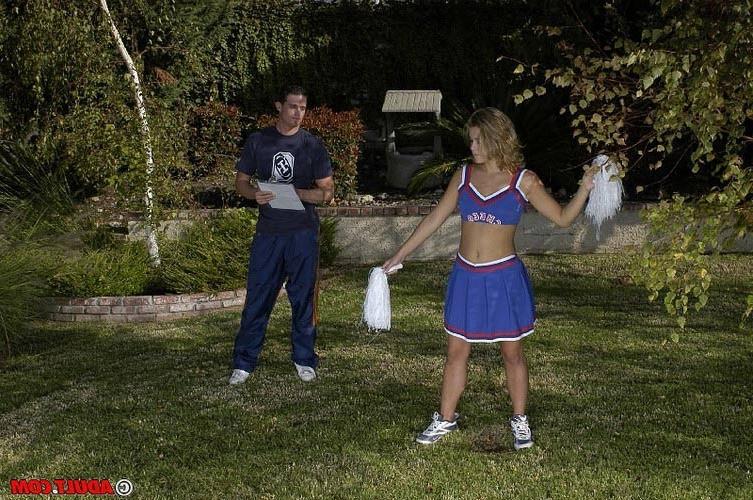 17P Cute cheerleader gets hard banged while practices with her coach