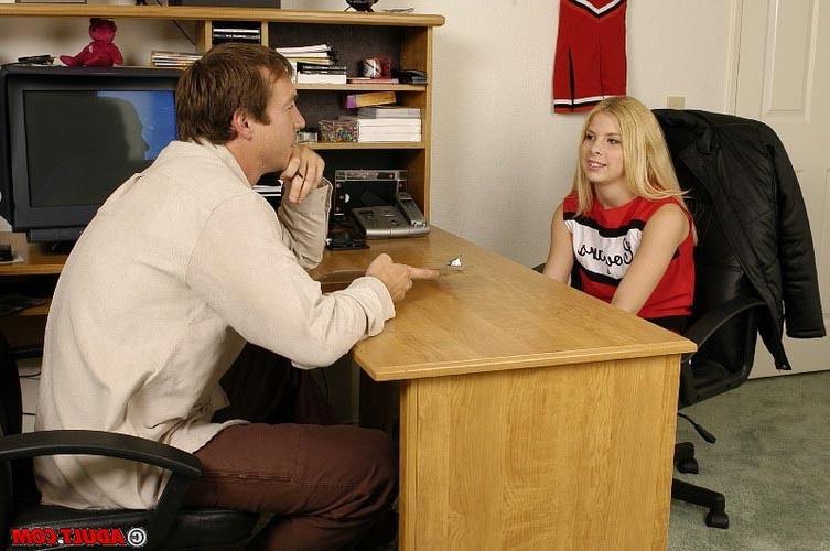 17P Shy blonde cheerleader rides hard cock and gets a facial