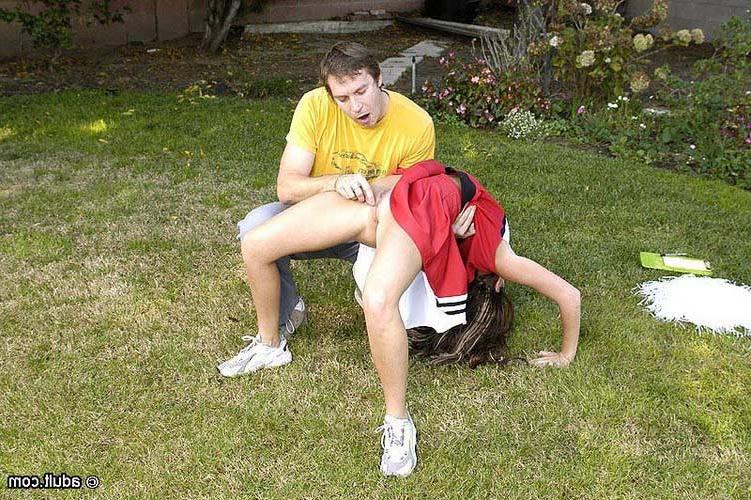 17P Cheerleader gets mouth and pussy stuffed with cock
