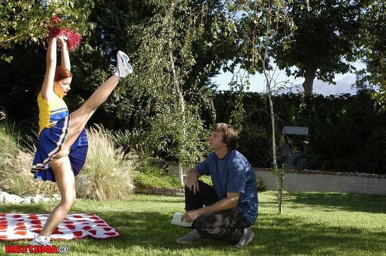 17P Redhead cheerleader fucks well to join the squad
