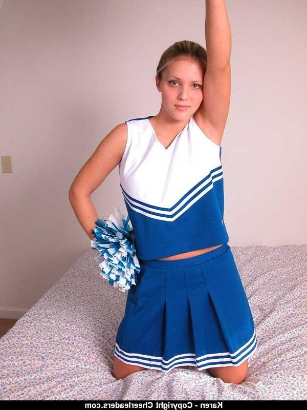 15P sexy naughty cheerleader playing with her body