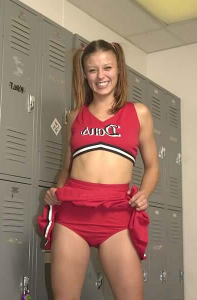 15P Cute cheerleader undressing