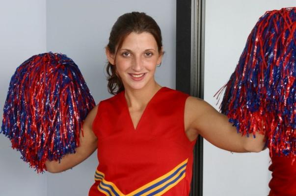 16P Tasty brunette cheerleader