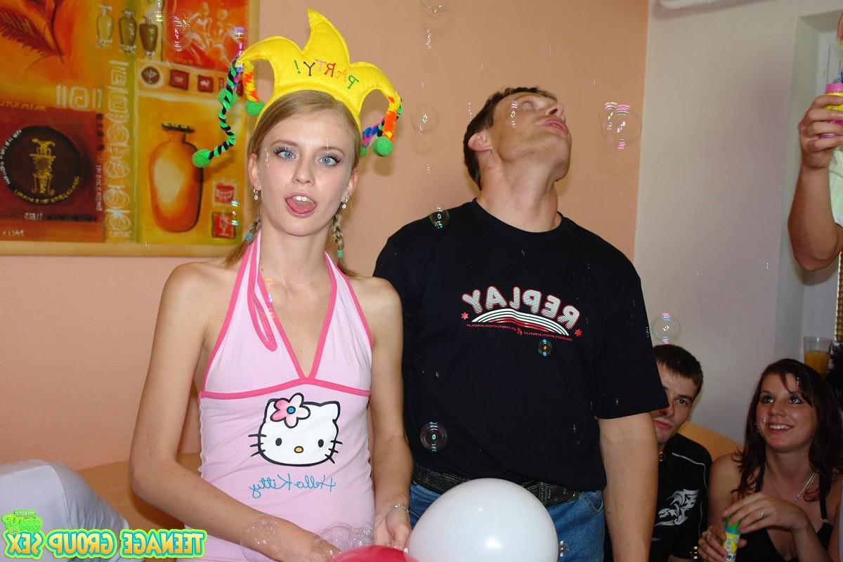 14P Blondes eighteenth birthday becomes full court orgy
