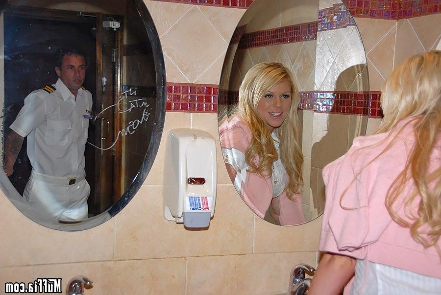 16P Blonde babe gets fucked right in the bathroom