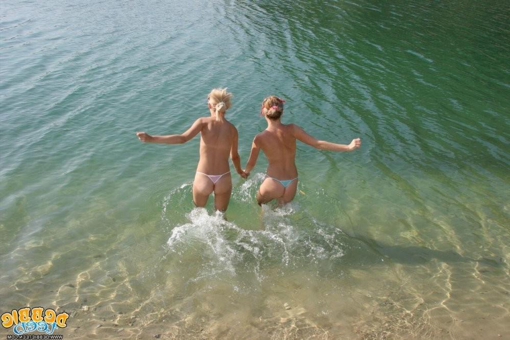 15P Debbie gets naughty with her 18yo sexy friend on the beach