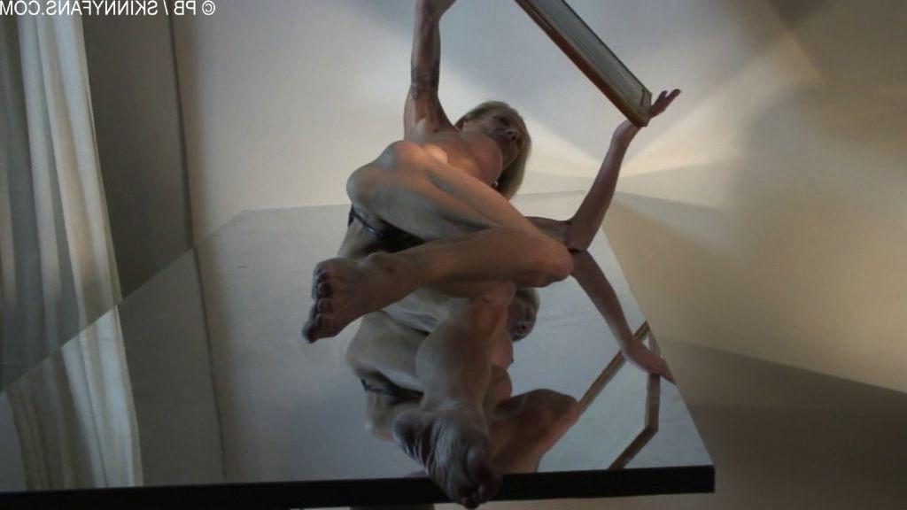 16P anorexic woman posing with a mirror