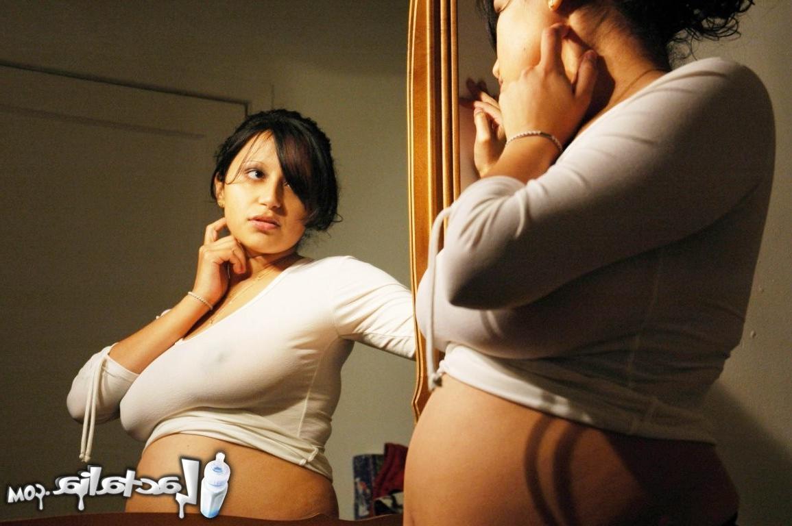 15P Talia  months pregnant posing in the mirror