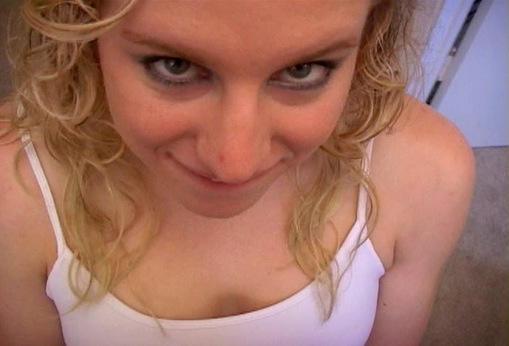 16P Curly hot blonde babe sucks his enormous dick