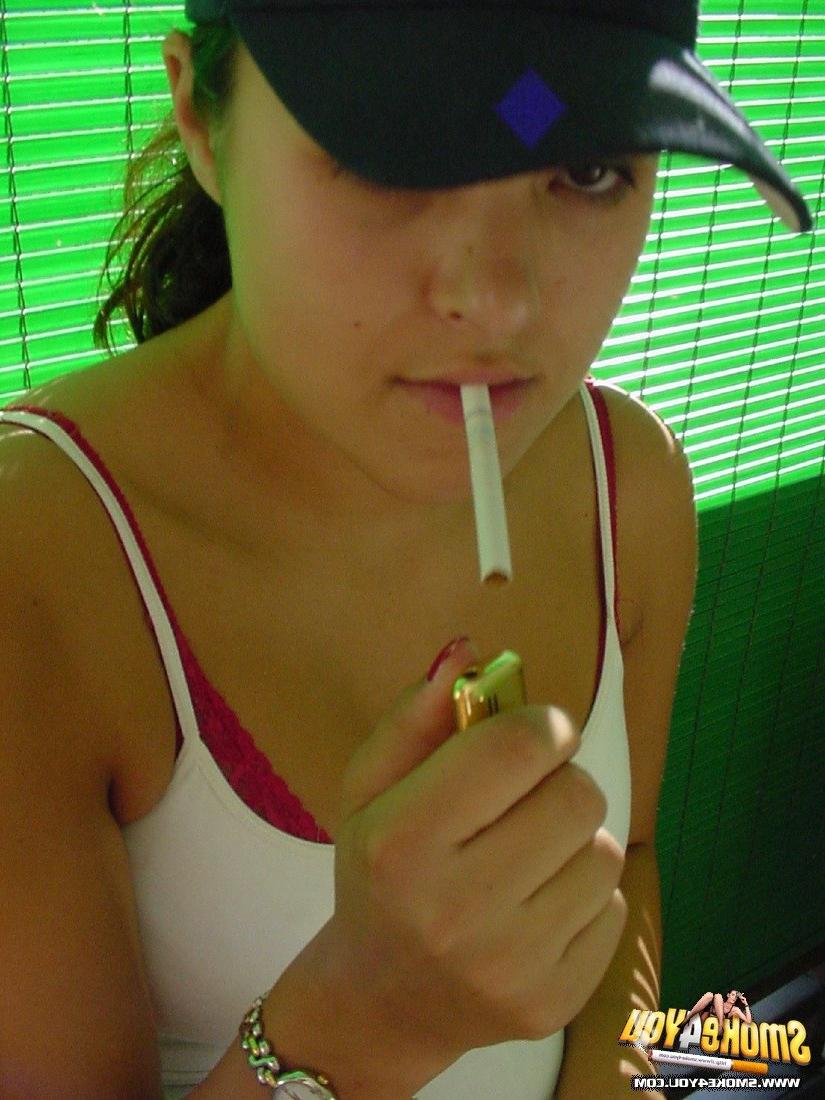 16P Girls play peek-a-boo with pussies while exhaling plumes of smoke