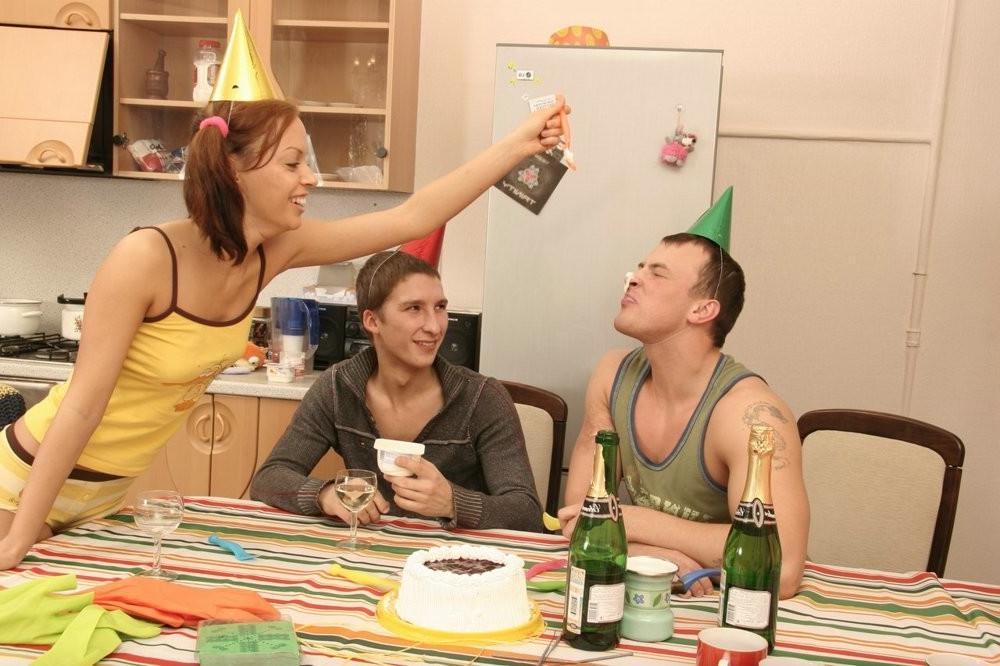 15P Petite birthday girl gets poked and throated hard by boy friends