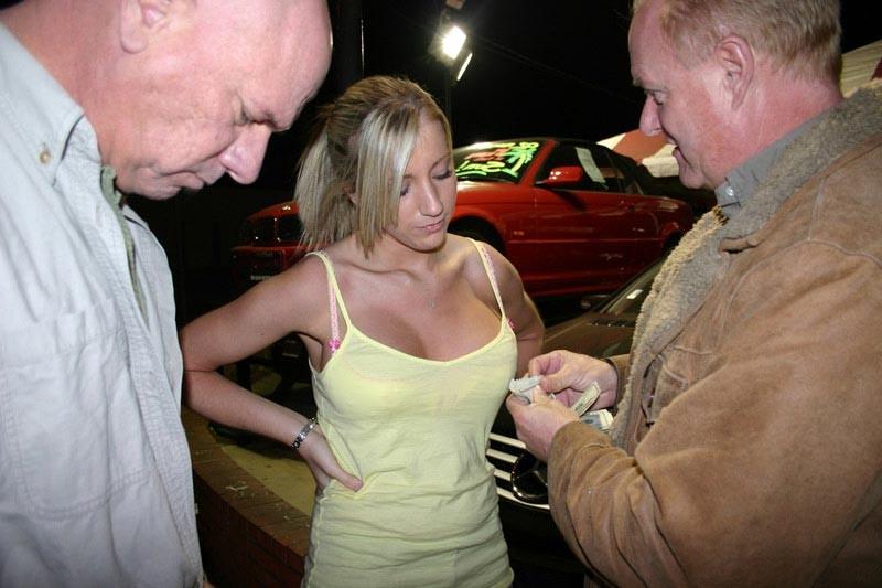 15P Big tits blonde teen MMF threesome sex with two nasty men