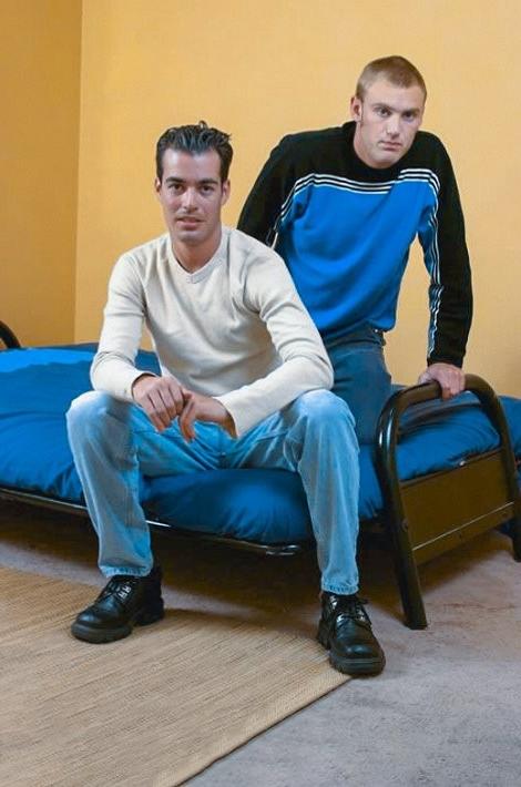 20P Blond and dark haired studs riding and cumming fun in mansarde