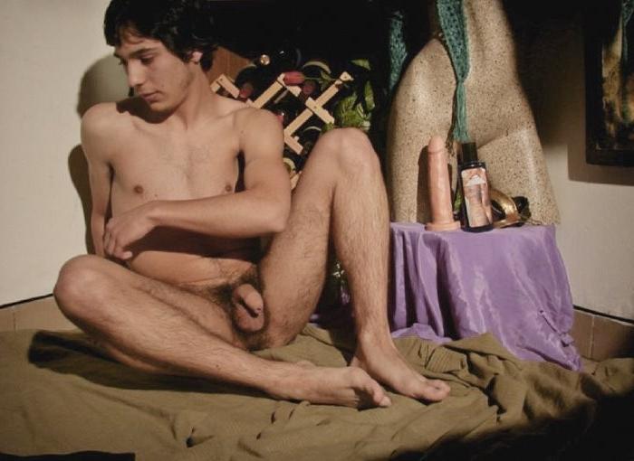20P Dark haired twink experiences sslf dildoing and cumming gusto