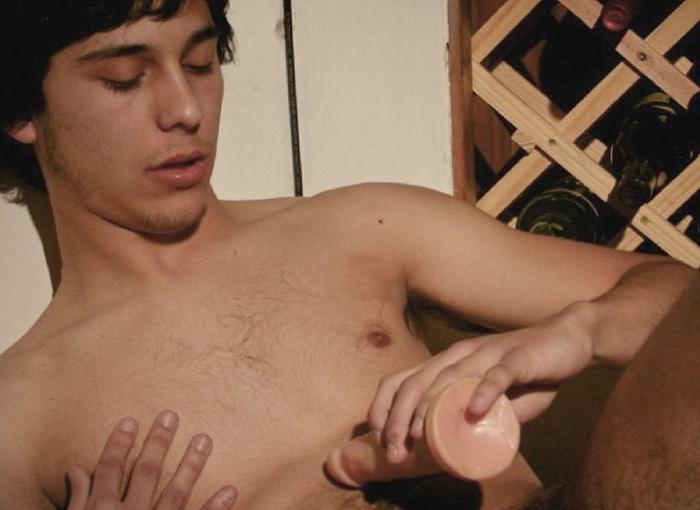 20P Dark haired twink experiences sslf dildoing and cumming gusto