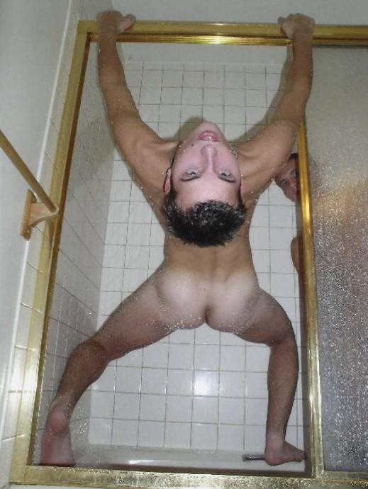 20P Two smooth amateurs washing each other and peeing in a bathroom