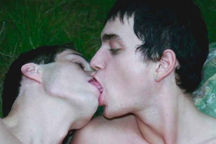 20P Dark haired twinks mutual sucking and thrusting in the forest